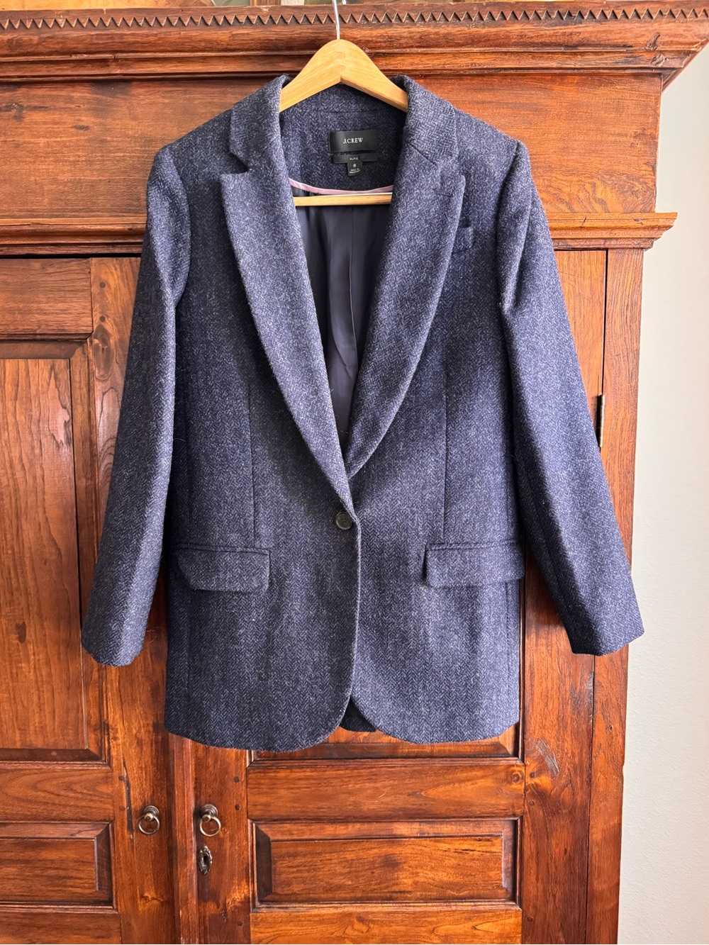 J Crew Alfie blazer in navy English wool herringbone